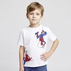 SPIDERMAN - Polo Niño Manga Corta Algodón Blanco