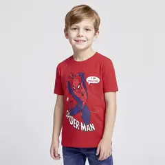 SPIDERMAN - Polo Niño Manga Corta Algodón Rojo