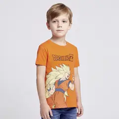 DRAGON BALL - Polo Niño Manga Corta Algodón Naranja