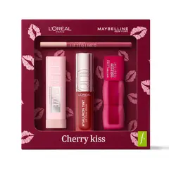 MAYBELLINE - Lip Combo Cherry Kiss: Lifter Glaze + Hyaluron Tint + Teddy Tint + Lifter Liner