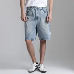 ECKO - Bermuda Denim Baggy 100% Algodón Estampado Rino Hombre