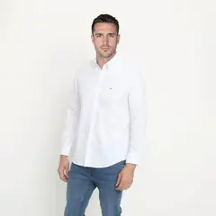 TOMMY HILFIGER - Camisa de Vestir Manga Larga Azul TH