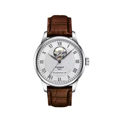 Tissot - Reloj para Hombre Le Locle Open Heart Plata y Marrón
