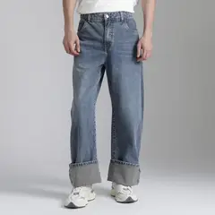 BEARCLIFF - Jean Baggy Barrel Cuadros Hombre