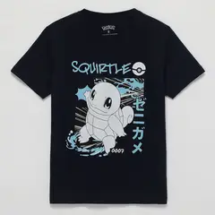 POKEMON - Polo Niño Manga Corta Algodón Azul