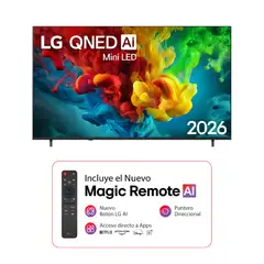 LG - Televisor 65" QNED AI Mini LED QNED74 4K Smart TV 2026