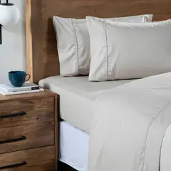 BASEMENT HOME - Juego de Sábanas Lisas 100% Algodón 300 Hilos