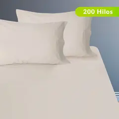 BASEMENT HOME - Juego de Sábanas Lisas 100% Algodón 200 Hilos