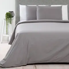 BASEMENT HOME - Funda Plumón 100% Algodón 200 Hilos Gris