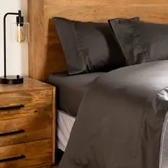 BASEMENT HOME - Juego de Sábanas Lisas 100% Algodón Satén 300 Hilos