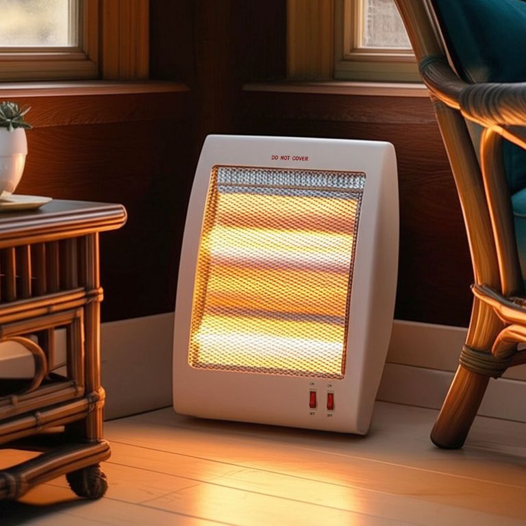 Calefactor Eléctrica 800W Halógena Compacta Blanca.