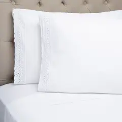 ROBERTA ALLEN - Juego de Sábanas Bordadas Broderie 180 Hilos