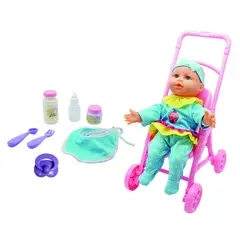 UNEEDA - Muñeca Con Coche Bastón Y Accesorios