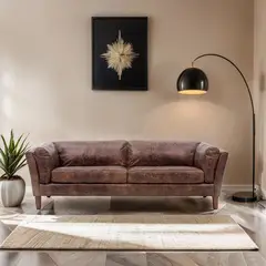 BASEMENT HOME - Sofá Borg 3 Cuerpos de Cuero