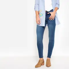 UNIVERSITY CLUB - Jeans Skinny Tiro Medio Mujer Algodón