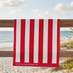 BENETTON - Toalla de Playa Stripes 100% Algodón 100x180cm