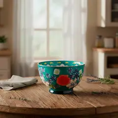 ROBERTA ALLEN - Bowl Cerámica 16 cm Flori Turquesa