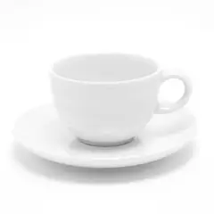 SPAL - Taza Cafe + Plato Porcelana Roulette White