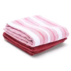 MICA - Set X2 Paños De Cocina Líneas Rojas