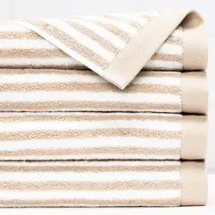 BASEMENT HOME - Toalla de Baño Combed Rayas 100% Algodón 650gr