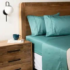 BASEMENT HOME - Juego de Sábanas Lisas 100% Algodón 300 Hilos