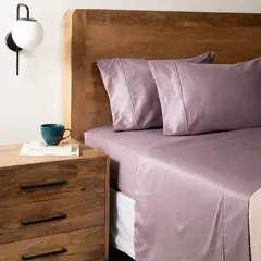 BASEMENT HOME - Juego de Sábanas Lisas 100% Algodón Satén 300 Hilos