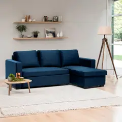 MICA - Futón Seccional Convertible Elina 3 Cuerpos Derecho 2 Plz con Almacenamiento