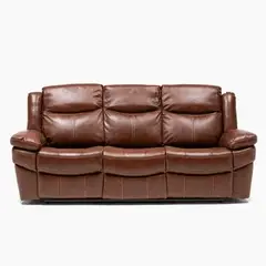 BASEMENT HOME - Sofá Reclinable Kanye 3 Cuerpos Cuero Combinado