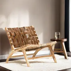 BASEMENT HOME - Butaca New Mindi Trenzada de Cuero 1 Cuerpo