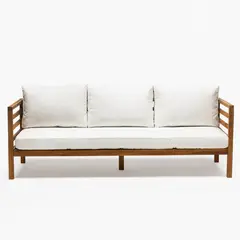 MICA - Sofá Camerún 3 Cuerpos Gamuza Estilo Moderno Café Terraza