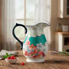 ROBERTA ALLEN - Jarra Cerámica 24 cm Flori Blanco