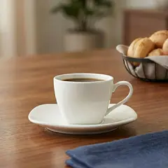 BASEMENT HOME - Taza de Café con Plato Porcelana Essentials Cuadrado