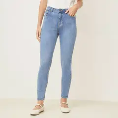 BASEMENT - Jeans Skinny Tiro Alto Algodón Mujer