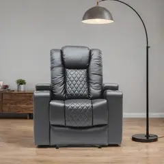 MICA - Sofá Reclinable Bentley 1 Cuerpo con Posavasos y Puerto USB