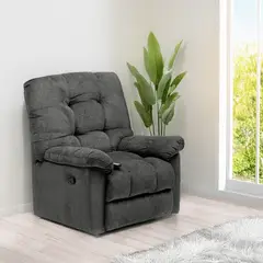 MICA - Sofá Reclinable Mayhem 1 Cuerpo Gris