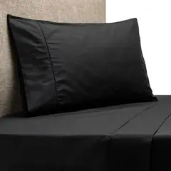 BASEMENT HOME - Juego de Sábanas Lisas 100% Algodón 200 Hilos