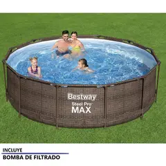 BESTWAY - Piscina Pro Rattan 3.66x1m Con Bomba de Filtrado
