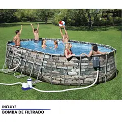 BESTWAY - Piscina Pro Oval 6.10X3.66M Con Bomba de Filtrado