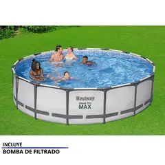 BESTWAY - Piscina Pro Max Pow Ste 4.57x1.07m Con Bomba de Filtrado