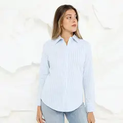 BASEMENT - Blusa de Algodón Manga Larga Mujer