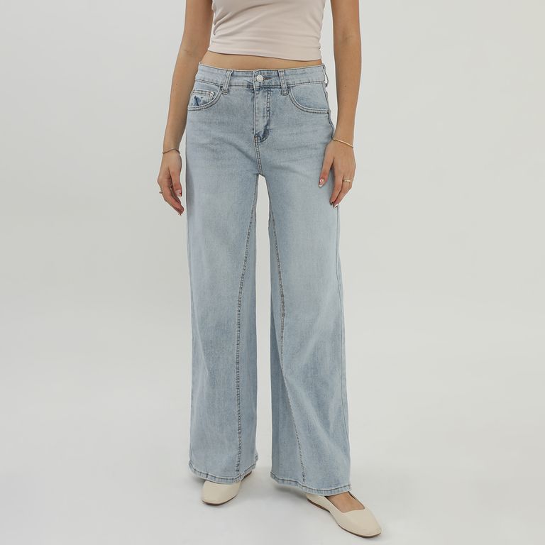 Jean Wide Leg Tiro Medio Mujer