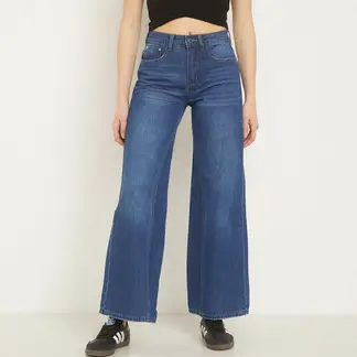 SYBILLA - Jean Wide Leg Tiro Medio Mujer