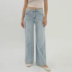 SYBILLA - Jean Wide Leg Tiro Medio Mujer