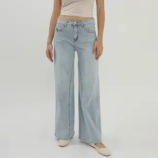 SYBILLA - Jean Wide Leg Tiro Medio Mujer