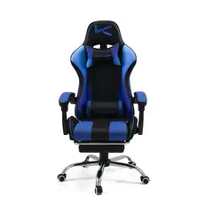 KUZLER - Silla Gamer con Masajeador Lumbar y Reposapies, Reclinable 150°