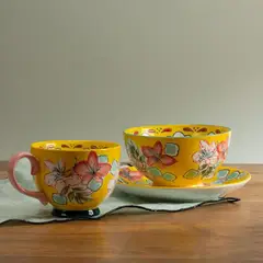 ROBERTA ALLEN - Plato de Ensalada Cerámica 21 cm Flori Amarillo