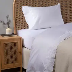 ROBERTA ALLEN - Juego de Sábanas Bordadas Amelie 100% Algodón 300 Hilos