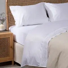 ROBERTA ALLEN - Juego de Sábanas Bordadas Nana 100% Algodón 300 Hilos