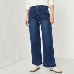 UNIVERSITY CLUB - Jean Wide Leg Tiro Alto Mujer