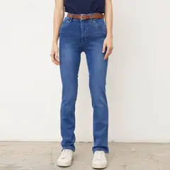 ELLE - Jean Straight Tiro Alto Mujer